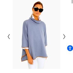 ❌SOLD❌Tuckernuck slate blue poncho with leather trim